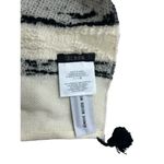 J.Crew  Scarf Black Cream Tassels Wrap White Rectangle Photo 5