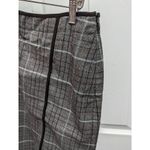 Banana Republic  plaid faux leather trim wool pencil skirt size 8 Photo 2