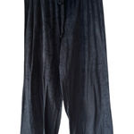 Juicy Couture Black Velour Wide Leg Pants Pull On Bling Butt Logo Size Large Y2K Photo 0