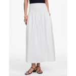Madewell Smocked Waist Poplin Midi Skirt White A Line Cotton Pockets Large NWT Photo 1