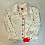 HEARTS OF PALM Womens White Button Up Floral Mimosa Time Jacket Cropped Size 12 Photo 4