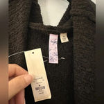 Francesca’s Long Hooded Sleeveless Cardigan Size Medium Black NWT Photo 2