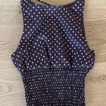 White Fox Boutique White Fox Sleeveless Top Polka Dots Runaway Heart Size XXS Brown White Photo 0