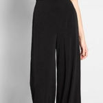 Modcloth Black Surplice Ruffle Refined Sleeveless Wide Leg Jumpsuit Women’s L Photo 0
