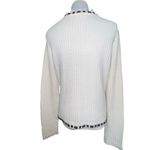 CAbi Gabrielle Cardigan #284 Sweater Jewel Embellishment Ivory Waffle Knit Med Photo 3