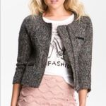 Sanctuary NWT Black Marled Knit Zip Front Cropped Blazer Jacket Size Large Photo 5