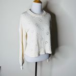 Madewell  Ivory Floral Pointelle Crewneck Sweater Photo 2