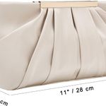 Charming Tailor Clutch Evening Bag Elegant Pleated Satin Formal Handbag Simple Classy Purse for Women Photo 4