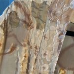 Floral Sheer Kimono Tan Size M Photo 3