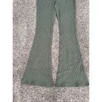 Aerie  Waffle Knit High Waisted Flare Leg Pants Green Pull on Cozy S Long Photo 9