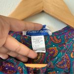 Vintage retro multicolor paisley print top Purple Size M Photo 2