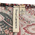 Y2K Retro Women’s VNeck Red Paisley Rhinestone Babydoll 3/4 Sleeve Top Small‎ Photo 3