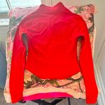 Amazon cherry red zip up fitted track workout jacket long sleeve windbreaker Photo 4