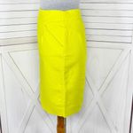 J. Crew The Pencil Skirt Cotton Neon Yellow Size 2 Knee Length Photo 2