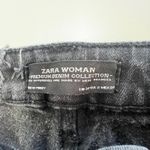 ZARA ‎ Jeans Womens 2 Black Distressed Denim Premium Collection Star Design Photo 2