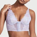 Victoria's Secret  Very Sexy Purple Floral Embroidered Lace Luxe Bra Top DD Photo 0