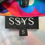 SSYS The Label Midi Dress S Multicolor Abstract High Waist Tier Colorful Resort Pink Photo 12