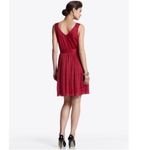 White House | Black Market WHBM Dress 4 Crimson Red Flowing Micro Pleated Holiday Christmas Party Cocktail Photo 6