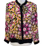 Alice & Trixie  Size M Blouse Top Silk Colorful Geometric Print FLAW Photo 0