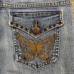 So Wear It Declare It Vintage Y2K Embroidered Butterfly Capri Cuffed Hem Jeans Photo 8