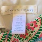 London Times  Dress 12 Floral Sleeveless  Pink Orange Turquoise White Geometric Photo 1