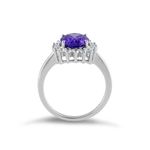 Sterling Silver SIZE 9 925  Dark Purple Oval CZ Ring Photo 2