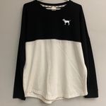 PINK - Victoria's Secret Pink by Victoria’s Secrets black and cream pullover size M Photo 0