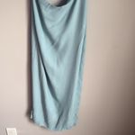 Reformation 'Kiwi' Turquoise Blue Asymmetrical Cutout High Slit Dress 4 Photo 5