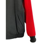 Braetan Womens Black & Red Wool Blend Bomber Jacket With Ribbed Collar & Cuffs Photo 2