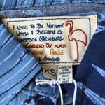 Free People Sandrine Rose by Women's Blue Tropical Western Short Sleeve Shirt XS Photo 1