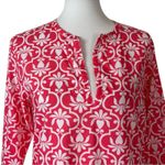 Lands' End Lands’ End Shift Dress Coverup V-neck Pink White Cotton Women’s Size Small 6/8 Photo 4