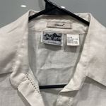 Edward Women's 100% Linen White Dress Shirt Button Down Blouse Sz M Size M Photo 1