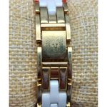 Anne Klein Small Wrist Watch Gold Tone & White Link 6" Working Photo 3