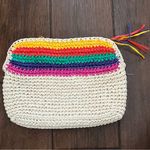 Carpetbags of America Rainbow Straw Clutch Purse Tan Photo 0