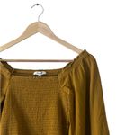 Madewell  Lucie Smocked Peplum Top in Antique Gold Photo 10