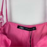 ZARA NWT Pink Satin Corset Chain Strap Dress Photo 5