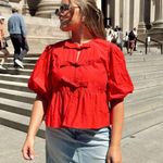 BOUTIQUE RED TIE FRONT TOP Size M Photo 0