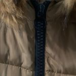 Brown Puffer Coat with Faux Fur Hood Size L Photo 6