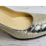Kate Spade Karolina Size 7.5 B Gold Snake Pumps Leather High Heels Shoes Italy Photo 8
