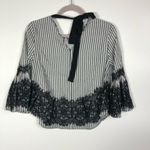 ZARA  woman striped lace flared sleeve top‎ women’s size XS Photo 6