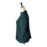 Pendleton Sweater Women Large Green Merino Wool Mock Neck Chevron Knit Preppy Photo 3