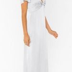 Show Me Your Mumu NWT Rome Twist Gown in Silver Luxe Satin Sz S Photo 2