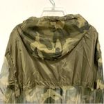 Shinestar  Fishnet Camo Hooded Jacket Womens Medium Green Camo Sheer Zip Up EUC Photo 2