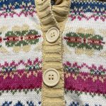 Mountain Lake Vintage Nordic MultiColor Pattern Faire Isle Button Down Sweater Photo 4