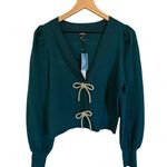 EXPRESS V-Neck Embellished Bow Cardigan Photo 3