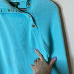 Vintage Lauren Ralph Lauren Asymmetrical Turtleneck Snap Neck Sweater Medium Blue Photo 5