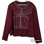Ashley Stewart  size 24 studded peplum full zip purple plum jacket long sleeve Photo 10