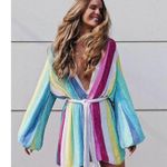 Retrofete Gabrielle Unicorn Rainbow Sequin Robe Dress Pink Size XS Photo 3
