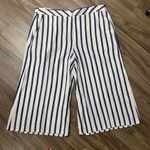 Gianni Bini  Sz L Pants Wide Cropped Crop Cream Navy Vertical Stripes Nautical Photo 1