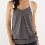 Lululemon Rest Less Tank Heathered Soot Light Grey Hyper Stripe Size 4 Small S Photo 0